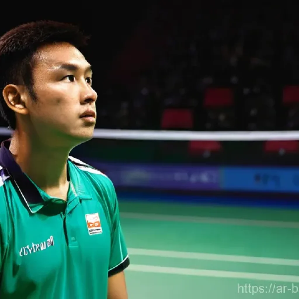 배드민턴 경기 중 심리전 대처법 - **Prompt 1: Unwavering Focus in a Badminton Match**
"A male badminton player, mid-game, stands p...