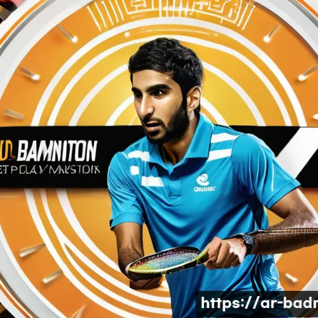 배드민턴 전문 잡지 추천 - A vibrant, modern digital badminton magazine cover designed for Arabic-speaking audiences, featuring...