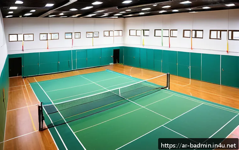 배드민턴 동아리 만들기 가이드 - A modern badminton club located in an urban Arabic neighborhood, easily accessible by public transpo...