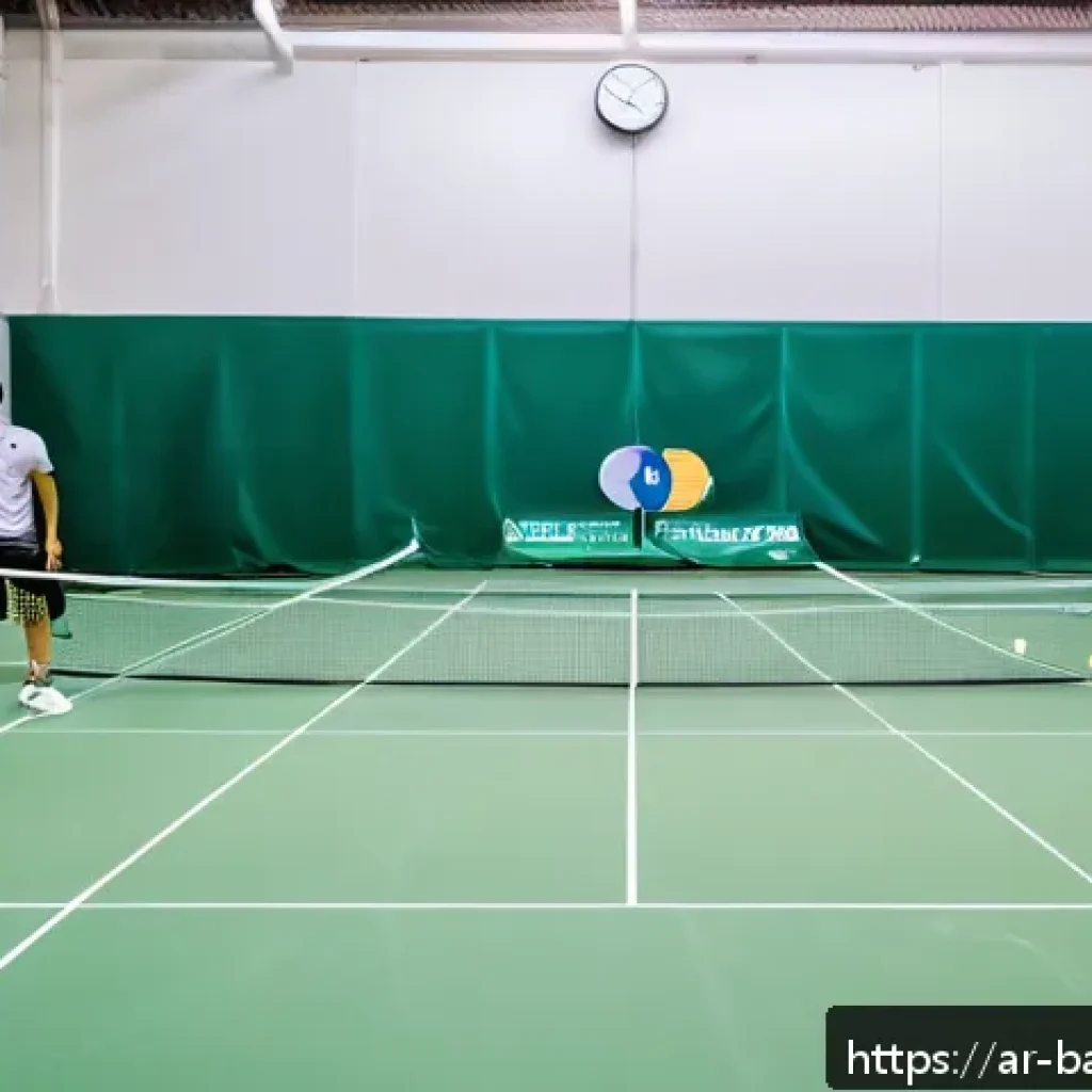 배드민턴 초보자를 위한 경기 매너 - A vibrant scene of a friendly badminton match in a well-lit indoor court, featuring diverse Arab adu...